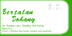 bertalan dohany business card