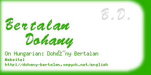 bertalan dohany business card